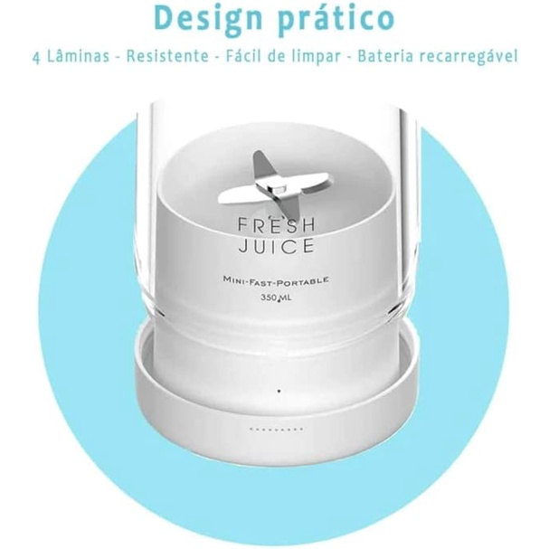 Garrafa Juicer Liquidificador Elétrico Portátil Recarregável COPO 350ml